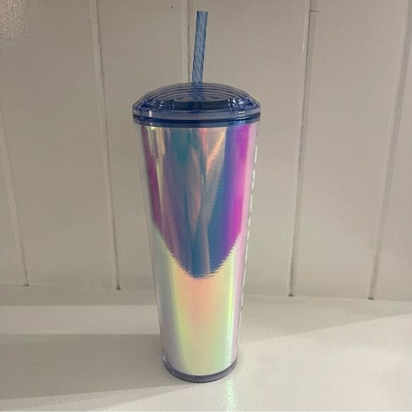 Starbucks Summer 2023 Iridescent Prism Lid Water Hot Cold Liquid Tumbler 24oz - Picture 2 of 9